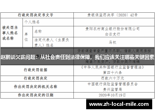 赵鹏谈欠薪问题:从社会责任到法律保障,我们应该关注哪些关键因素 赵鹏谈欠薪问题:从社会责任到法律保障,我们应该关注哪些关键因素