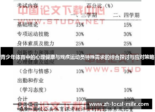 青少年体育中的心理健康与残疾运动员特殊需求的综合探讨与应对策略